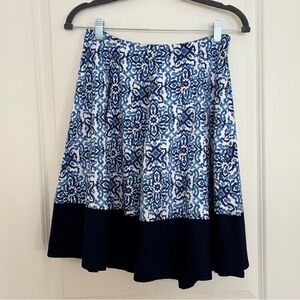 MILLY  Blue and White Patterned Skirt